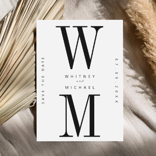 Moderne minimalistische monogram bruiloft save the date