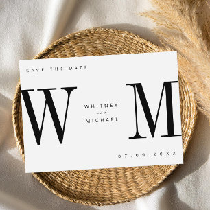 Moderne minimalistische monogram bruiloft save the date