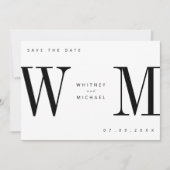 Moderne minimalistische monogram bruiloft save the date (Voorkant)