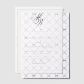 Moderne minimalistische monogram bruiloft vellum uitnodigingen (Offset (Uitnodiging))