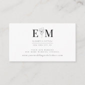 Moderne, minimalistische monogram fileweddenschap  informatiekaartje (Voorkant)