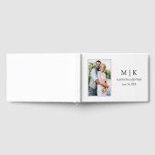 Moderne minimalistische monogram fotobruiloft gastenboek (Volledig)