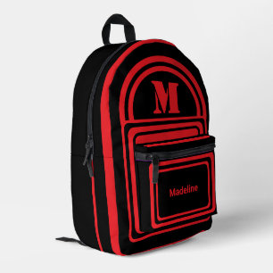 Moderne minimalistische monogram Initiaal naam ged Bedrukte Rugzak