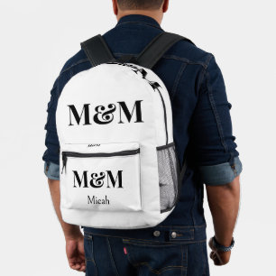 Moderne Minimalistische Monogram Luxe Elegant Bedrukte Rugzak