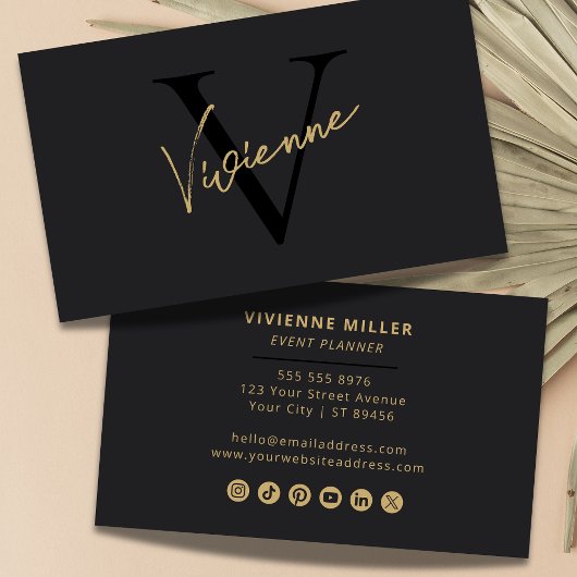 Moderne minimalistische monogram professionele mar visitekaartje