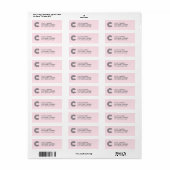Moderne minimalistische monogram roze grijs etiket (Full Sheet)