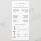 Moderne minimalistische monogram tijdloze bruiloft programma (Achterkant)