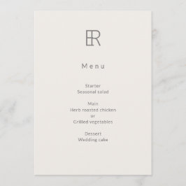 Moderne Minimalistische Monogram Trouw- Menu
