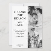 Moderne minimalistische multi-foto kerst feestdagenkaart (Voorkant)