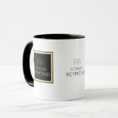 moderne minimalistische naam en initialen op elega mok (Voorkant links)