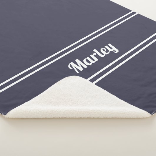 Moderne Minimalistische Naam Monogram Script Chic  Sherpa Deken (3/4)
