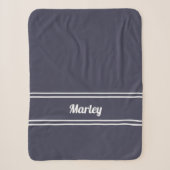 Moderne Minimalistische Naam Monogram Script Chic  Sherpa Deken (Voorkant)