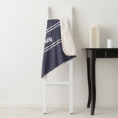 Moderne Minimalistische Naam Monogram Script Chic  Sherpa Deken (In situ)