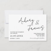 Moderne minimalistische naam script kalligrafie zw kaart (Voorkant)