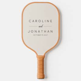 Moderne minimalistische naam van het huwelijk pickleball paddle