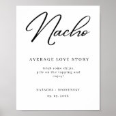 Moderne minimalistische Nacho Bar Wedding Station Poster (Voorkant)