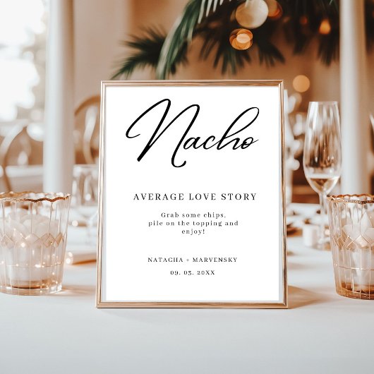 Moderne minimalistische Nacho Bar Wedding Station Poster