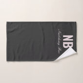 Moderne minimalistische nagelsalon Custom Zwart Handdoek (Handdoek)