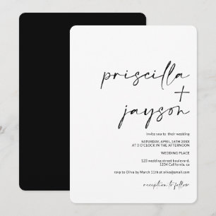 Moderne minimalistische namen kalligrafie zwarte b kaart