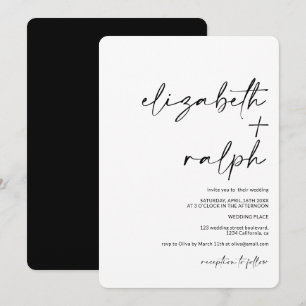 Moderne minimalistische namen kalligrafie zwarte b kaart