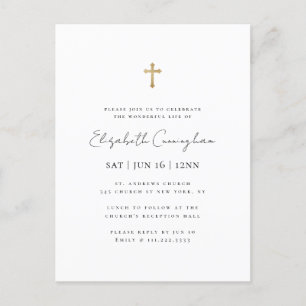 Moderne Minimalistische Nefon Kruis Herdenkingsdie Briefkaart