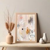 Moderne minimalistische neutrale abstracte kunst P Poster