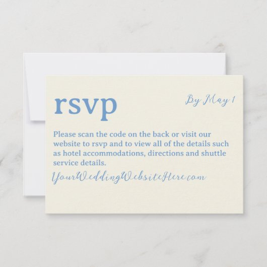 Moderne minimalistische neutrale bruiloft QR RSVP Kaartje (Voorkant)