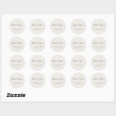 Moderne minimalistische neutrale bruiloft ronde sticker (Vel)