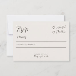 Moderne minimalistische neutrale kalligrafie RSVP- RSVP Kaartje