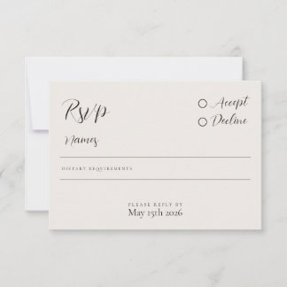 Moderne minimalistische neutrale kalligrafie RSVP- RSVP Kaartje