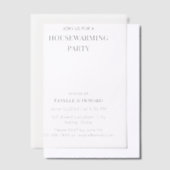 Moderne Minimalistische Nieuw Thuis Huisfeestje Vellum Uitnodigingen (Offset)