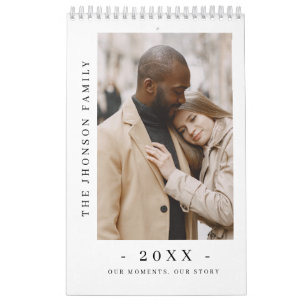 Moderne Minimalistische Nieuwe Koppel Fotokalender Kalender