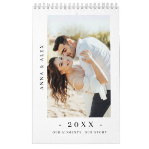 Moderne Minimalistische Nieuwe Koppel Fotokalender Kalender