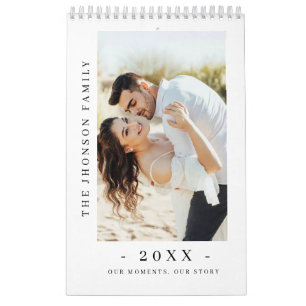 Moderne Minimalistische Nieuwe Koppel Fotokalender Kalender