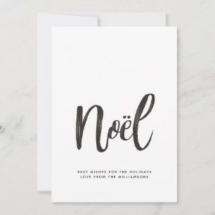 Moderne minimalistische noel penseeltypografie feestdagenkaart