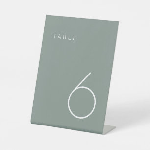 Moderne minimalistische olijfgroene tabel reclamebord met voetstuk