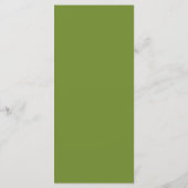 Moderne Minimalistische Olijfgroene Trouwdag Menu (Achterkant)