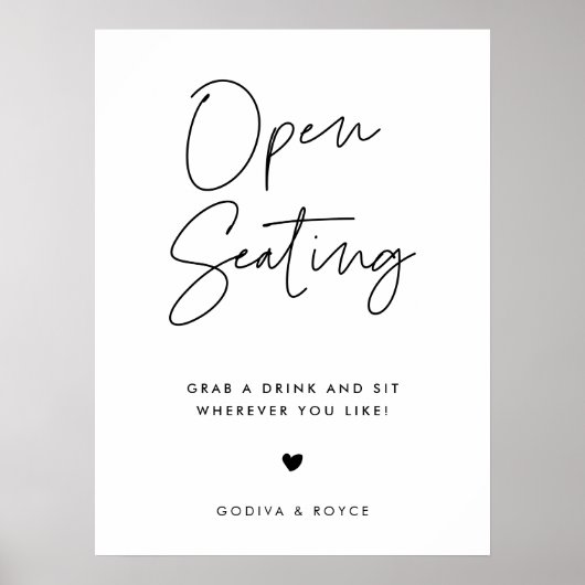 Moderne minimalistische open zitting bruiloft poster (Voorkant)