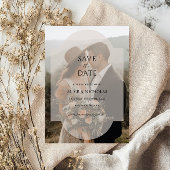 Moderne minimalistische overlay foto bruiloft save the date