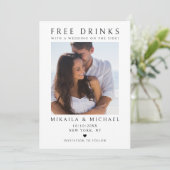 Moderne minimalistische paar foto grappige bruilof save the date (Staand voorkant)