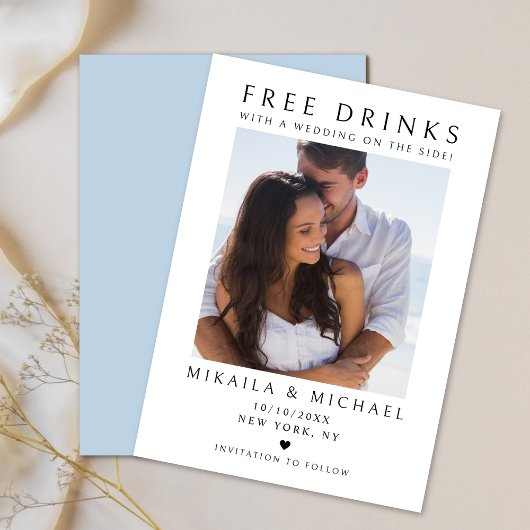 Moderne minimalistische paar foto grappige bruilof save the date