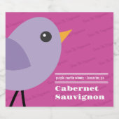 Moderne minimalistische  Paarse Sparkling Wijnetiket (Enkel label)