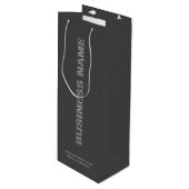 Moderne Minimalistische Papieren Wijn Zak Met Bedr Wijn Cadeautas (Voorkant Gekanteld)