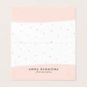 Moderne minimalistische pastel-roze penseelstreek visitekaartjes (Buitenkant ongevouwen)