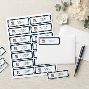 Moderne Minimalistische Patriottische Vierde Juli Etiket