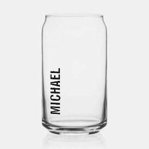 Moderne minimalistische persoonlijke naam blikvorm glas