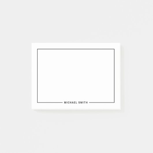 Moderne minimalistische persoonlijke naam post-it® notes (Voorkant)