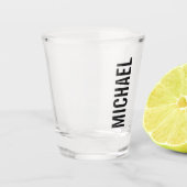 Moderne minimalistische persoonlijke naam shot glas (Voorkant)