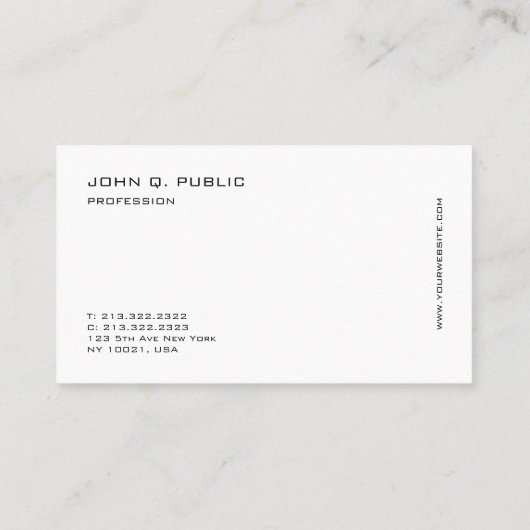 Moderne, minimalistische, persoonlijke Sjabloon Visitekaartje (Achterkant)