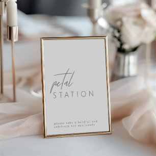 Moderne minimalistische Petal Station bruiloft tek Kaart